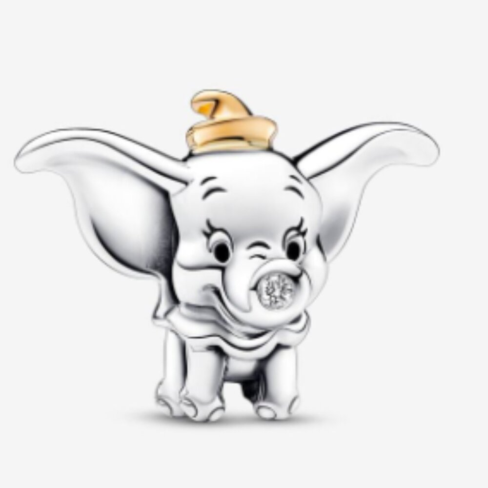 Pandora Disney 100th Anniversary Dumbo Sterling Silver & 14k Gold Bracelet Charm